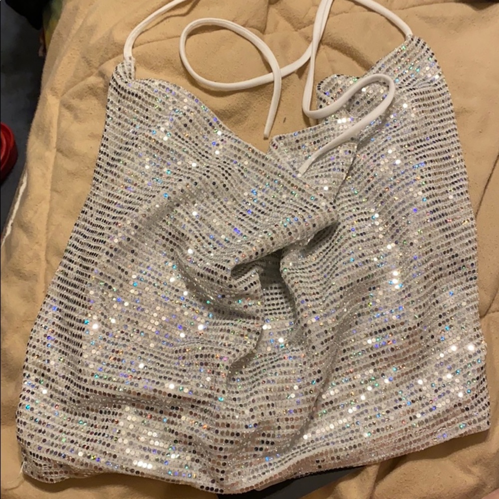 fashion nova sparkly blouse